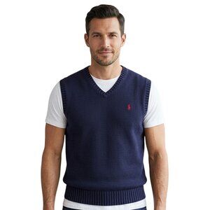 Polo Ralph Lauren Men's Sweater Vest Size XXL Navy Sleeveless V-Neck